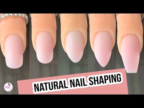 (2) How to Shape Natural Nails Squoval, Oval, Round, Almond, Coffin - YouTube Shorter Oval Acrylic Nails, Squoval Nail Shapes, How To Shape Nails Squoval, How To Get Oval Nails, Round Nails Vs Almond Nails, Shaping Almond Nails Tutorial, How To Shape Round Nails, How To Shape Coffin Shaped Nails, Natural Nails Squoval