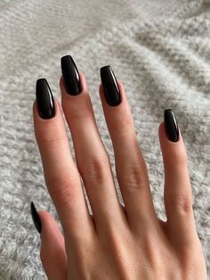 About Heart, Black Acrylic Nails, Gothic Nails, Black Nail Polish, Easy Nails, Ballerina Nails, Nail Swag, Black Nail, Nailed It