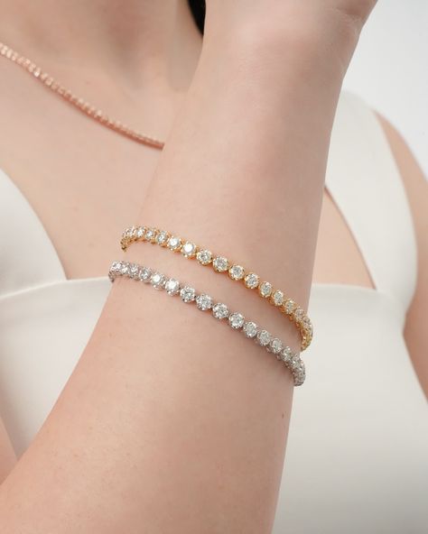 🌟 Shimmer in Yellow Gold or White Gold? Our Lab Grown Tennis Bracelets have you covered! 💎✨ 🎾Yellow Gold Tennis Bracelet 14KY 7.75gr Lab Grown Diamonds 7.00ct total weight F, VS $3800-30% = $2660 🎾White Gold Tennis Bracelet 14KW 7.98gr Lab Grown Diamonds 7.10ct total weight F, VS $3855-30% = $2698 📍Visit us: 66 West 47th Street #22-23 New York, NY 10036 ⌚️Businesses hours: MON-SAT 10.00-5.00pm #LabGrownTennisBracelets #YellowGoldBracelet #WhiteGoldBracelet #TennisBracelet #JewelryGoal... Yellow Gold Tennis Bracelet, Tennis Bracelet Gold, Bracelet White Gold, Luxury Bracelets, Gold Tennis Bracelet, Bracelet Elegant, Bracelet Tennis, Luxury Bracelet, Chic Bracelet