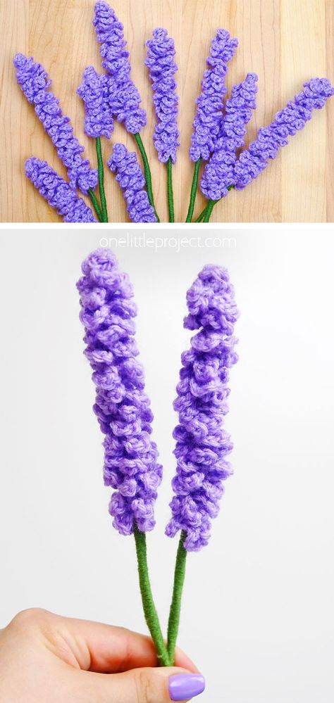 This crochet lavender is such a pretty flower craft and it's SO EASY to make! Perfect for beginners and all skill levels! Follow our step by step photo and video tutorials and download our FREE printable crochet lavender pattern to make this beautiful crochet flower. Such a fun craft for summer, homemade decor, Mother's Day, weddings, or anniversaries! Lavender Crochet Pattern, Crochet Christmas Gift Ideas, Christmas Gift Ideas Handmade, Pumpkin Crochet Pattern, Crochet Lavender, Lavender Crochet, Pumpkin Tutorial, Lavender Pattern, Lavender Crafts