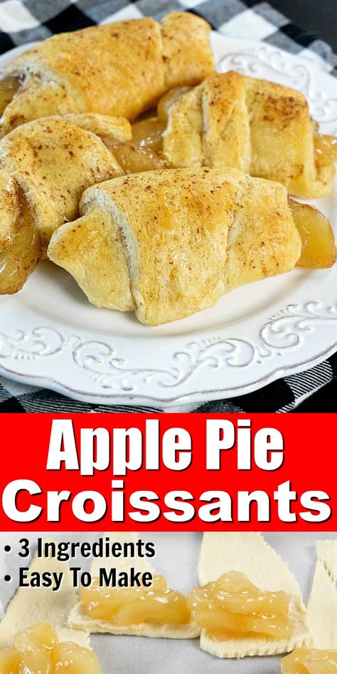 Crossant Recipes Filling, Crescent Roll Apple Pie, Apple Crescent, Apple Crescent Rolls, Roll Desserts, Crescent Roll Recipes Dessert, Crossant Recipes, Healthy Apple Desserts, Crescent Roll Dessert