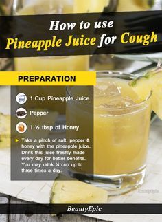 Pineapple Juice For Cough, Juice For Cough, Cold Remedies Fast, Cooking With Turmeric, Homemade Cough Remedies, Cough Relief, Cold Medicine, Home Remedy For Cough, Natural Healing Remedies