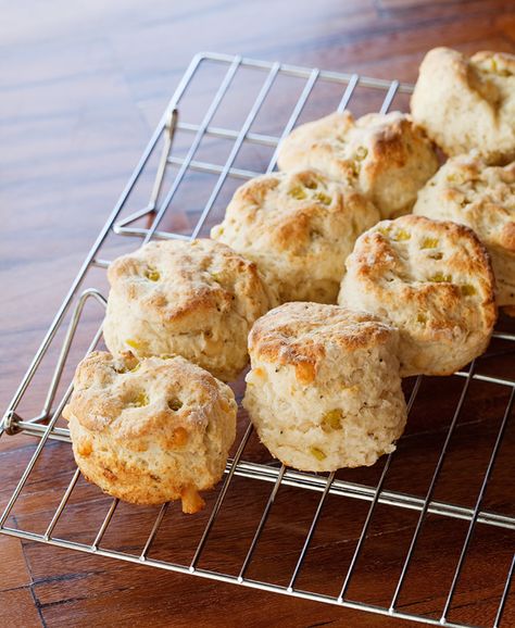 Green Chile Biscuits with Chipotle Gravy | Chef Patrick Artz Chorizo Gravy, Baking Savory, Grilling Guide, Bread Box, Biscuits And Gravy, Raisin Cookies, Buttermilk Biscuits, Oatmeal Raisin, Green Chile