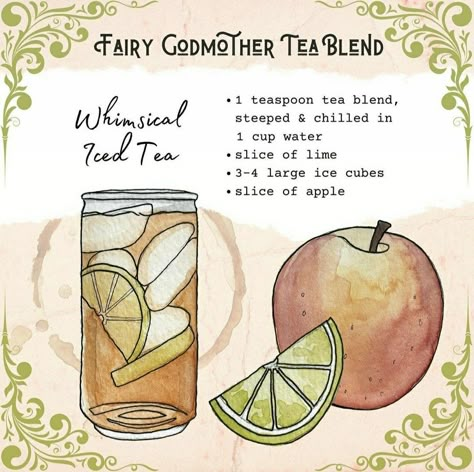 Tea Witch, Tea Blends Recipes, Homemade Recipe Books, Kitchen Witch Recipes, Potions Recipes, Tea Remedies, Homemade Cookbook, Fairytale Party, 귀여운 음식 그림