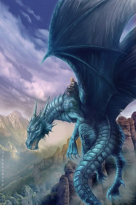 Blue Dragon by Jan Patrik Krasny - Fantasy art galleries at Epilogue.net - Fantasy and Sci-fi at their best Here There Be Dragons, Here Be Dragons, Mystical Creatures, Dragon Art, Fantasy Creatures, Mythical Creatures, The Dragon, Fantasy Art, Sci Fi