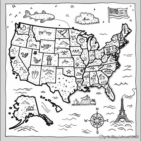 Social Studies High School, Map Coloring Pages, History Coloring Pages, High School Social Studies, School Coloring Pages, Home Learning, Us Map, Social Studies, Coloring Page