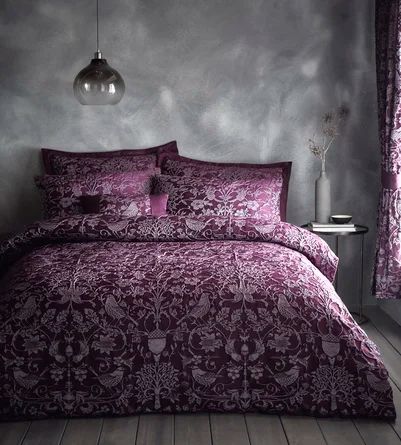 Three Posts Amandes Duvet Cover Set | Wayfair.co.uk Plum Bedspread, 19 Century Art, Purple Duvet, Purple Duvet Cover, Luxury Duvet Covers, Superking Bed, Double Duvet, Floral Duvet Cover, Buy Bed