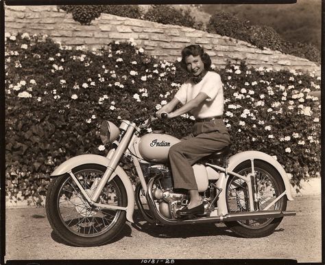 Indian Motorcycle:   To the moms & grandmas who taught us life on two wheels. 50s Motorcycle, Indian Motorcycle Scout, Vintage Indian Motorcycles, Indian Motorcycles, Indian Scout, Old Motorcycles, Lady Riders, Old Bikes, Motorcycle Riders