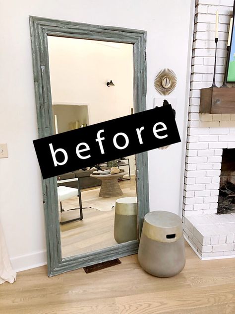 DIY Hack - The Easiest Way to Paint a Mirror Frame Repainting Mirror Frame, Diy Plaster Mirror Frame, How To Paint A Mirror Frame, Howbto Frame Mirror, Paint Mirror Frame, Spray Paint Mirror Frame, How To Spray Paint Mirror Frame, Spray Paint A Mirror Frame, Painted Wooden Mirror Frame