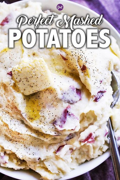 This is my mom's perfect Mashed Potato recipe. It is the BEST and goes great with any main dish, any time of year. You'll never need another mashed potato recipe again! #mashedpotatoes #potatosides #thanksgivingsides Mashed Potatoes With Red Potatoes, Mashed Potatoes Without Milk, Substitute For Milk, Slow Cooker Sides, Red Potatoes Recipe, Potatoes Scalloped, Meals Beef, Check Mix, Mashed Potato Recipe