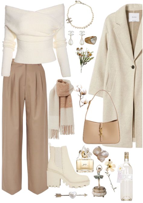 Classy Going Out Outfits, Academia Aesthetic Outfit, White Outfits For Women, Elegant Outfit Classy, Beige Outfit, Elegant Lady, Classy Work Outfits, Basic Fits, Modest Fashion Outfits