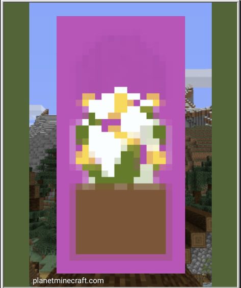 Plant Banner Minecraft, Minecraft Flower Archway, Minecraft Flower Banner Designs, Flower Banner Minecraft, Mc Banner, Flower Archway, Minecraft Banner, Minecraft Mansion, Alien Plants