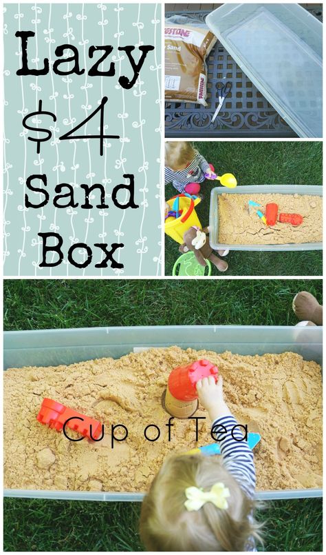 Diy Sandbox, Kids Bedtime, Sand Toys, Toddler Fun, Diy Box, Sandbox, Kids Boxing, Cup Of Tea, Diy Woodworking