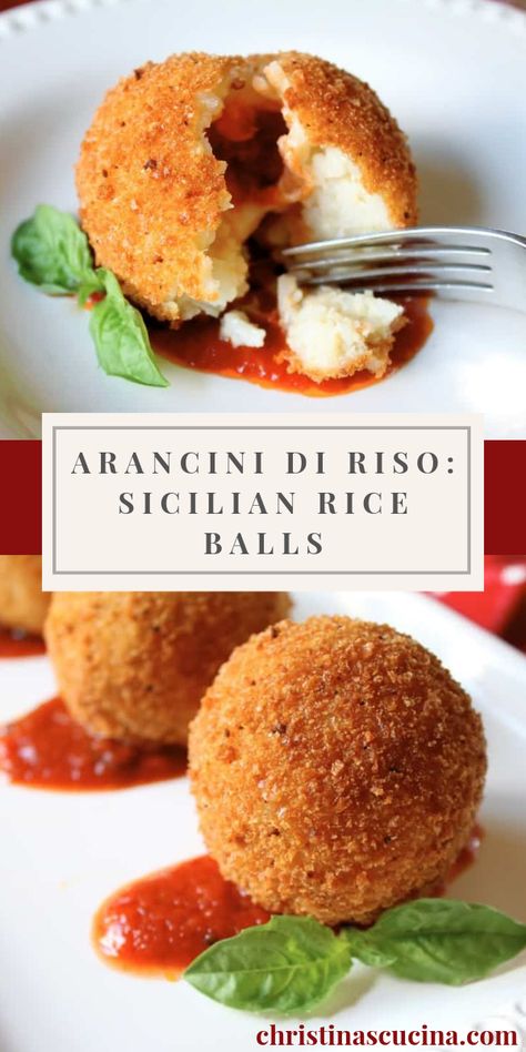 Arancini Recipe Italian, Italian Rice Balls, Arancini Recipe, Italian Rice, Italian Family, Sicilian Recipes, Italian Dinner, Italian Recipes Authentic, Rice Balls