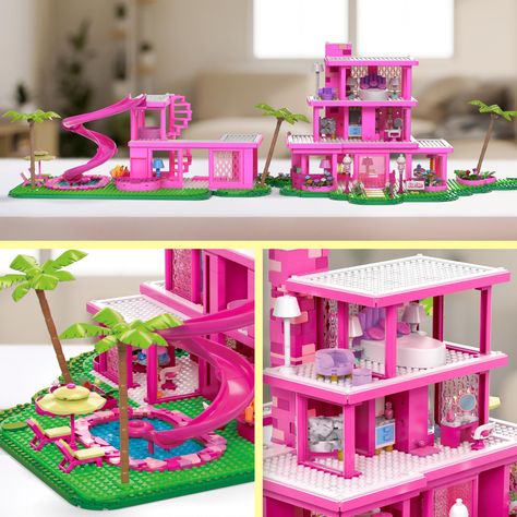 MEGA barbie house from the new barbie movie 2023, includes 1975 pieces, great collectors item, comes with micro-dolls of barbie and Ken Dreamhouse Barbie, Fashion Mannequin, Barbie The Movie, Movie Replica, Barbie Dreamhouse, Mattel Shop, Barbie Cake, Construction Toy, Barbie Dream