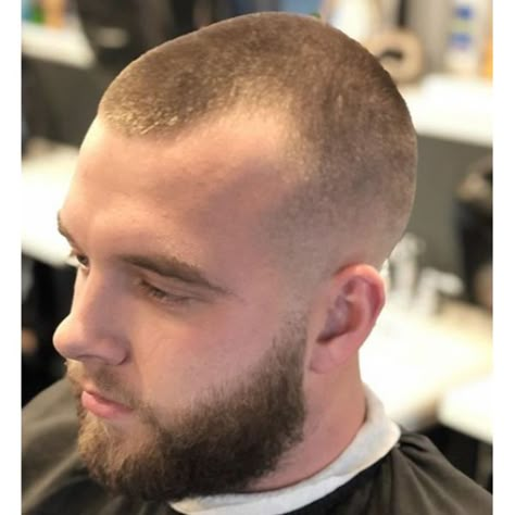 Men Balding Hairstyles, French Cut Hair, Buzz Cut Lengths, Best Buzz Cut, Bad Hairline, Buzz Cut With Beard, Man Haircuts, Buzz Cut For Men, Very Short Hair Men