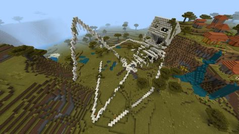 Minecraft Building Designs, Minecraft Animals, Minecraft Skeleton, Minecraft Building Blueprints, Minecraft Statues, Giant Skeleton, Minecraft Structures, Minecraft Interior Design, Minecraft Banners