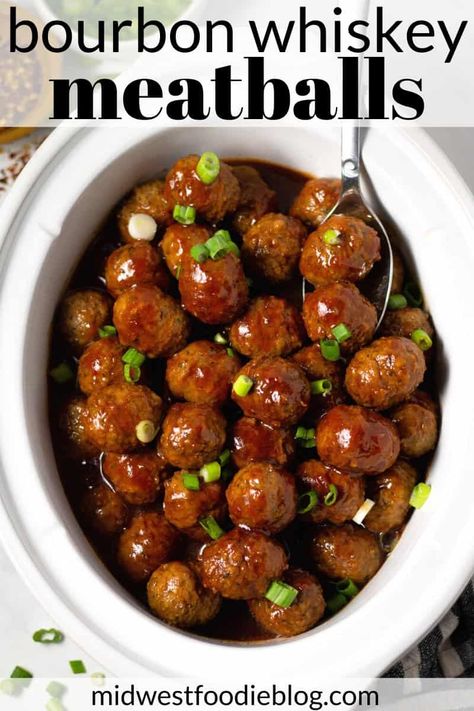 Thick Soups, Saturday Night At Home, Bourbon Meatballs, Derby Party Food, Kentucky Derby Party Food, Simple Appetizer, Crockpot Appetizers, Bbq Meatballs, Crock Pot Meatballs