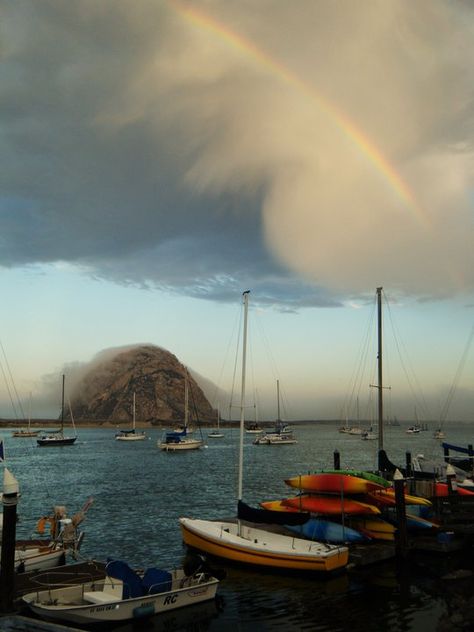 Morro Bay, California Morrow Bay California, Morro Bay Aesthetic, Mod Podge Collage, Morro Bay Rock, Monterrey Bay, San Sequoia, Monterey Bay California, Morro Bay California, Clouds Light