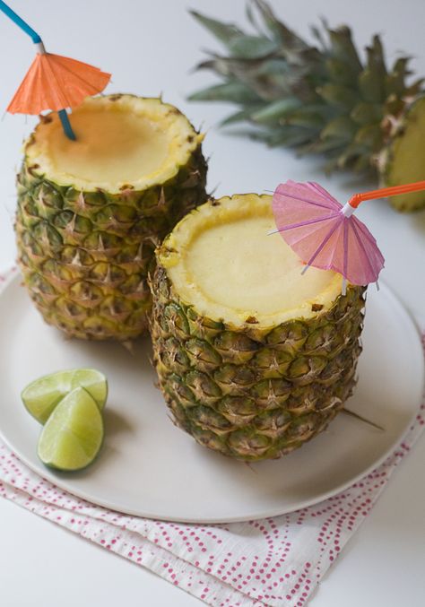 Fancy-Ass Frozen Daquiris // www.acozykitchen.com Pool Treats, Island Drinks, Frozen Daiquiri, Pineapple Drinks, Pineapple Water, Make Simple Syrup, Pineapple Parties, Frozen Pineapple, Fancy Drinks