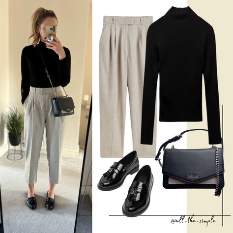 Black Suede Loafers Outfit Women, Platform Loafers Outfit Ideas, Black Loafer Outfits Women Work, Black Loafers Outfit Winter, Classic Loafers Outfit, Chunky Loafers Outfit Work, Tassel Loafers Women Outfits, Penny Loafer Outfits Women, Black Loafer Outfits Women