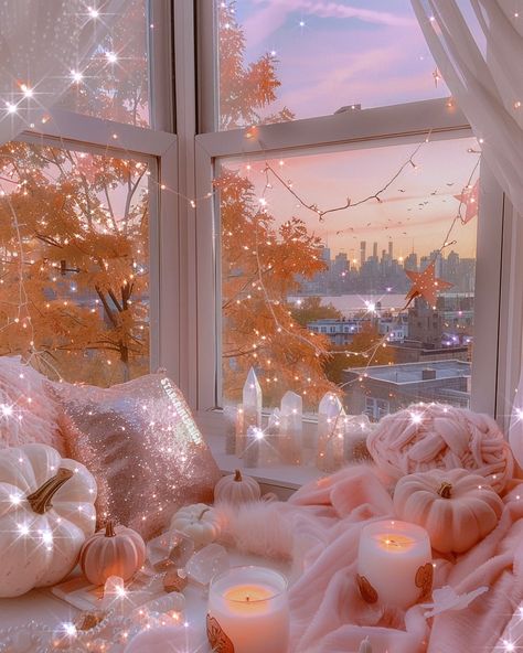 PT 2. Mentally, I’m here (variety pack)🎃💞 Pick your vibe, babes🩶 Last autumn I was obsessed with Only Mvrders in the Building AND American Horror Story season 11 (titled NYC), and then as a byproduct also became obsessed with living in NYC, hence a cozy window view overlooking NYC (I have more I may share in a v-pack 3)😆 I think I even made a reel for autumn in NY based in the 70s—may have to pull it from the vault. Again, not trying to rush summer, but just looking forward to autumn.🍂 Ha... Pink Halloween Bedroom, Girly Fall Aesthetic, Pink Autumn Aesthetic, Pink Fall Aesthetic, Cozy Window, Halloween Glam, Living In Nyc, Pink Autumn, American Horror Story Seasons