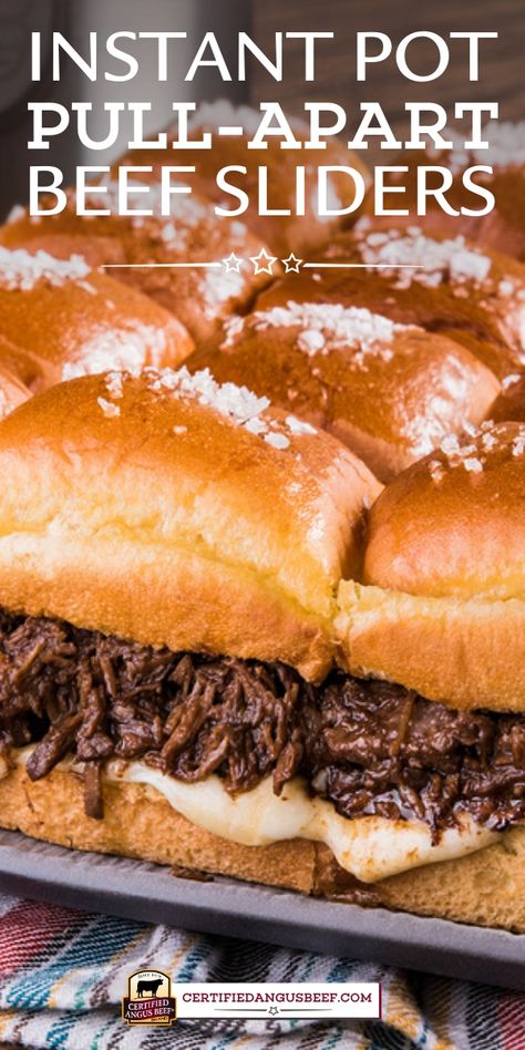 Beef Shoulder Roast, Beef Shoulder, Sweet Hawaiian Rolls, Instant Pot French Dip, Beef Appetizers, Buttery Rolls, Best Beef Recipes, Shoulder Roast, Beef Sliders