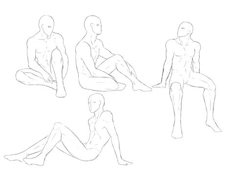 Drawing Poses Male, Sitting Pose Reference, Poses Anime, Sketch Poses, Body Sketches, Different Poses, Sitting Poses, Poses References, Figure Drawing Reference