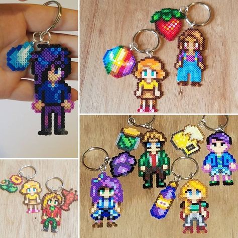 Stardew Valley Spouse, Husband Video, Game Keychain, Stardew Valley Tips, Stardew Valley Fanart, 8bit Art, Perler Bead Templates, Diy Perler Bead Crafts, Hama Beads Patterns