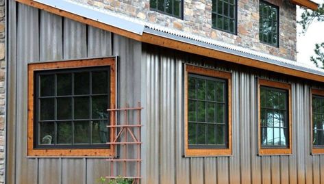 What is Weathering Steel? | Metal Architecture Mabati House, Rustic Stone House, Metal Siding House, Metal Siding Colors, Siding House, Corrugated Metal Siding, Weathered Steel, Siding Ideas, Steel Siding