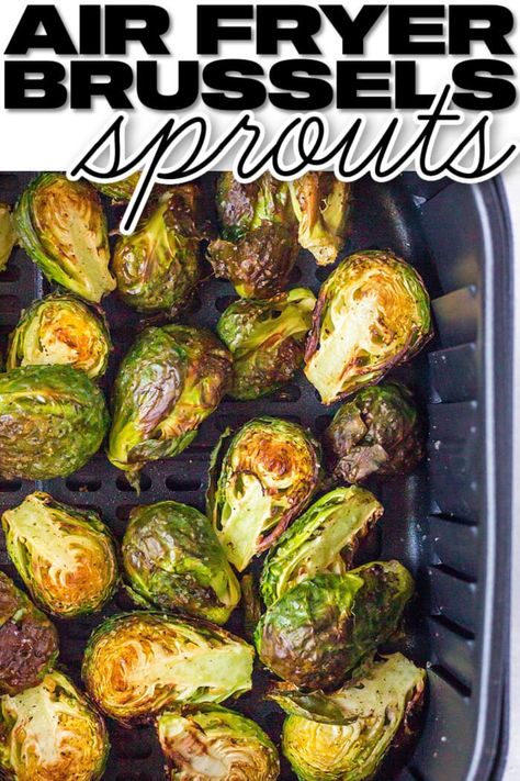 Crispy air fryer brussels sprouts made with just olive oil and a dash of seasoning are the best side dish you never knew you needed! Leftover Brussel Sprouts, Air Fryer Brussel Sprouts, Oven Cooked Bacon, Air Fryer Brussels Sprouts, Pulled Pork Chili, Parmesan Ranch, Homemade Hollandaise Sauce, Chicken Bacon Ranch Casserole, Sprouts Recipe