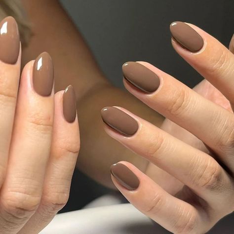 All Posts • Instagram Light Brown Nails Almond, Light Brown Nails Almond Shape, Brown Short Almond Nails, Coffee Brown Nails Design, Gel Nails Chocolate Brown, Mocha Nails Design, Plain Brown Nails Almond, Gel X Nails Almond Brown, Coffee Colored Nails