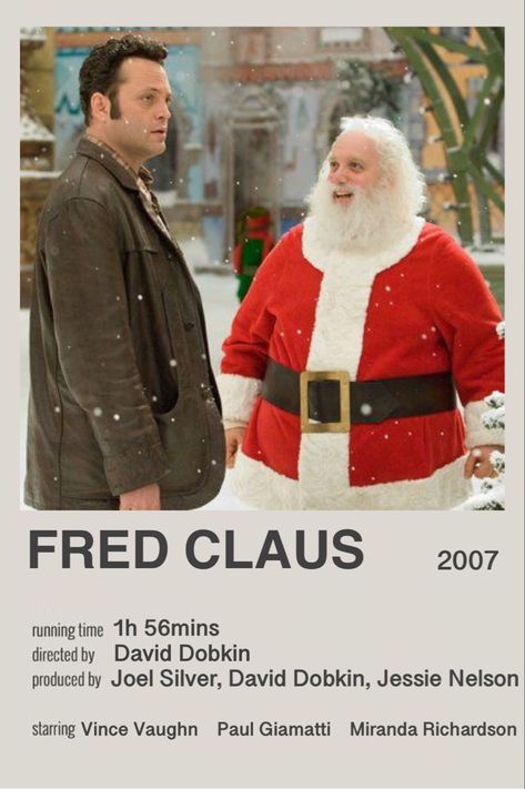 Christmas Movie Posters Vintage, Fred Claus Movie, Winter Watchlist, Christmas Watchlist, Holiday Movies List, Christmas Movie Posters, Christmas Movie Poster, This Christmas Movie, Christmas Comedy Movies