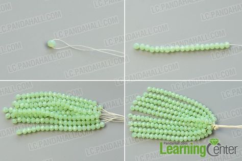 Make the green glass bead tassels Seed Bead Tassel Earrings Diy, Bead Tassels Diy, Vintage Glass Beads, Green Beaded Tassel Earrings With Round Beads, Green Tasseled Beaded Drop Earrings, Green Beaded Tassel Drop Earrings, Elegant Green Beaded Tassel Earrings, Green Handmade Tassel Drop Earrings, Bead Wall Hanging