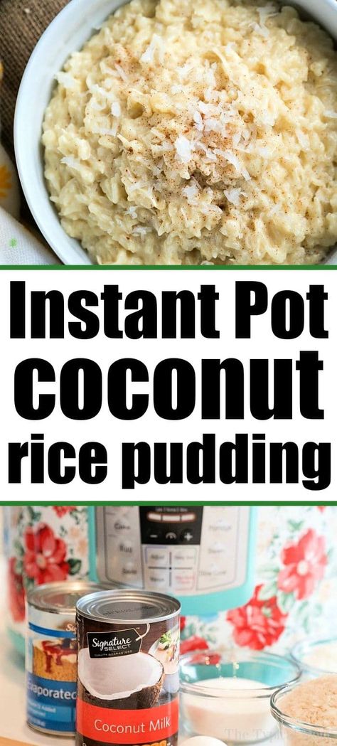 Instant Pot coconut rice pudding is the most delicious dessert you will ever make in your Instant Pot, Ninja Foodi, Crockpot Express or Mealthy! #pressurecookerricepudding #coconutricepudding #ricepudding #ninjafoodi #ninjafoodirecipes #instantpotricepudding #coconut #dessert #pudding #crockpotexpress #glutenfree #dairyfree Coconut Rice Pudding Recipe, Instant Pot Coconut Rice, Instant Pot Rice Pudding, Instant Pot Rice, Keto Pudding, Coconut Rice Pudding, Coconut Rice Recipe, Easy Pressure Cooker Recipes, Rice Pudding Recipe