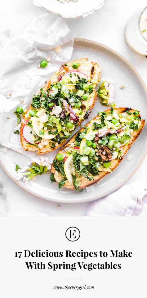 17 Delicious Recipes to Make With Spring Vegetables | The Everygirl Spring Vegetables In Season, Spring Veggie Recipes, Fresh Spring Recipes, Spring Looks For Women, Spring Vegetarian Recipes, Cheese Oatmeal, Spring Vegetables Recipes, Easy Pesto Pasta, Spring Flavors