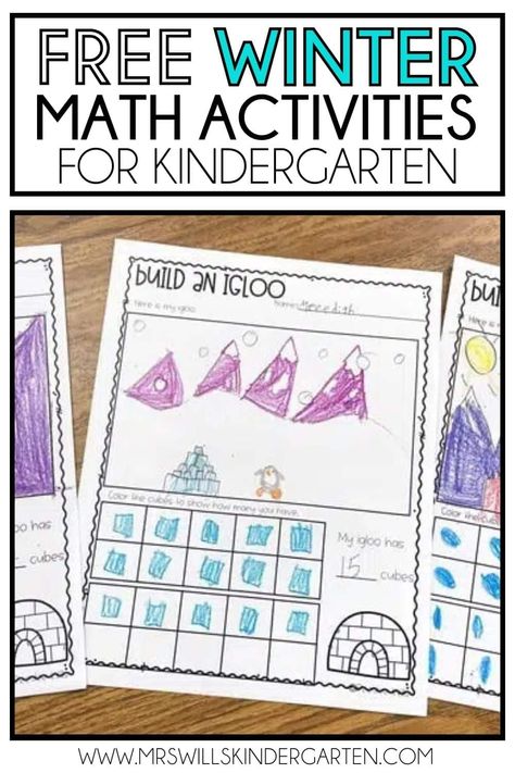 These engaging activities are perfect for your winter lesson plans! In this post, I'm sharing three free winter math activities that you can use to add seasonal math practice to your daily routine. Click here to take a closer look at these free kindergarten winter math activities. 1st Grade Winter Activities, January 1st Grade Activities, January Lesson Plans For Kindergarten, Kindergarten Activities Winter, Winter Writing Kindergarten, January Centers For Kindergarten, January Kindergarten Centers, January Math Centers Kindergarten, Kindergarten Winter Math Activities