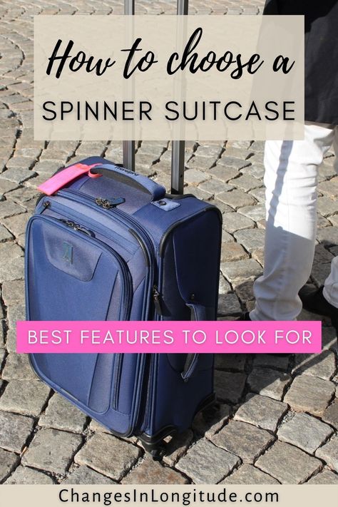 blue suitcase with telescoping handle on cobblestone street Trip Bags, Lux Travel, Carryon Suitcase, Road Trip Bag, Wales Travel, Solo Travel Tips, Full Time Travel, Airline Travel, Spinner Suitcase