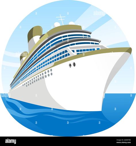 Download this stock vector: Cruise Ship Sea Holidays vector illustration cartoon. - 2AAMYB3 from Alamy's library of millions of high resolution stock photos, illustrations and vectors. Ship Illustration, Ship Vector, Coastal Wallpaper, Sea Wedding, Clip Art Free, Cruise Liner, Champagne Label, Mode Of Transport, Illustration Cartoon