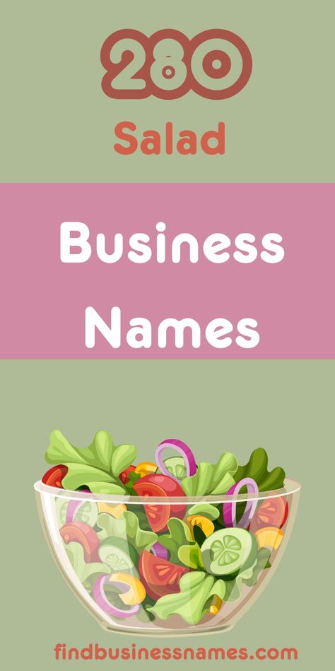 Check out these hilarious salad business names that are sure to make you smile! 

From punny to quirky, these fun salad names will add a dash of humor to your day. 

#FunnySaladBusinessNames 🌿😂 Fruit Salad Business Ideas, Salad Business Ideas, Salad Business, Funny Salad, Salad Names, Shop Name Ideas, Truck Names, Fruit Names, Fun Salads