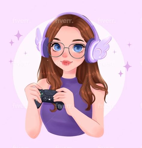 Draw cozy profile picture for streamer, twitch, bookwritter by Chouchou_art | Fiverr Twitch Profile Picture, Disney Portrait, Custom Cartoons, Draw Your, Cute Disney, Caricatures, Business Logo, Profile Picture, ? Logo