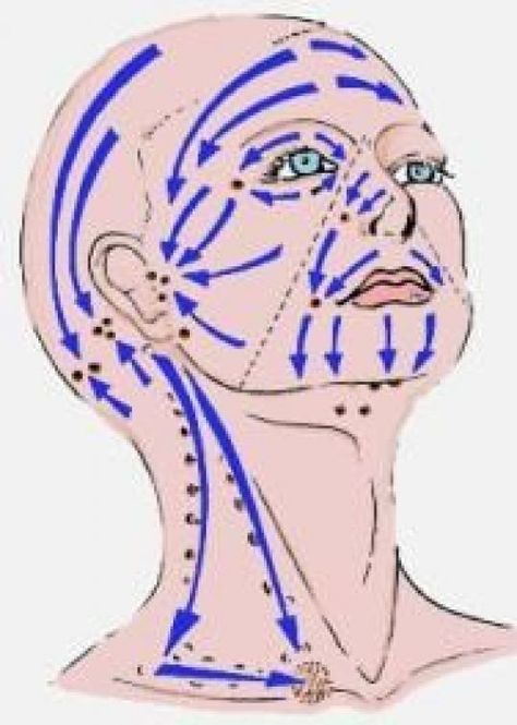 Lymph Drainage Massage, Face Massage Techniques, Massage Face, Drainage Massage, Body Massage Techniques, Massage Therapy Techniques, Lymph Massage, Reflexology Chart, Lymph Drainage