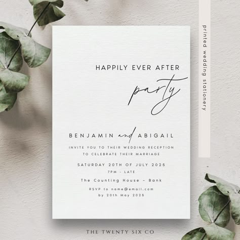 Micro Wedding Invitations, Wedding Invitation Reception Only, Wedding Invites Reception Only, Wedding Dinner Party Invitations, Civil Wedding Invitation Template, Sequel Wedding Invitation, Wedding Evening Invites, Wedding Reception After Party, Reception Invitation Cards