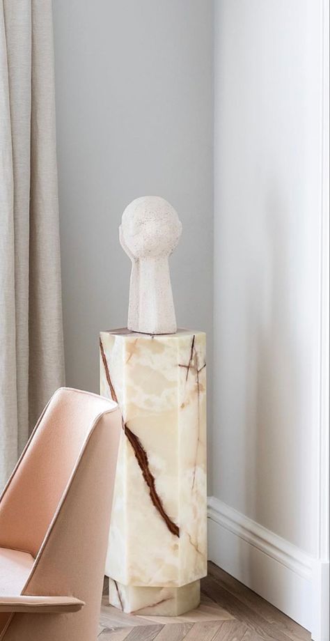 Sculpture On Pedestal, Banda Property, Furniture Pedestal, Statement Furniture Pieces, Display Pedestal, Schematic Design, Marble Furniture, High Table, Modern Urban