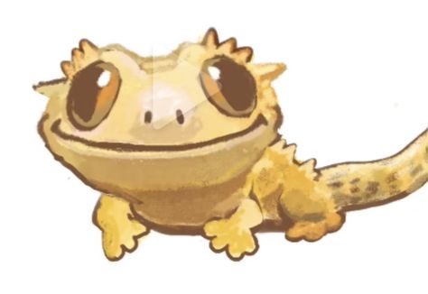 Cute Gecko Art, Crested Gecko Art, Gecko Doodle, Crested Gecko Drawing, Gecko Cartoon, Jasmine Painting, Feral Poses, Gecko Illustration, Gecko Drawing