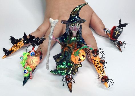 Nail Designs 3d, Competition Nails, Nail Competition, Nail Contest, 2016 Nails, Art Dates, Halloween Nails Diy, Nails 2016, Crazy Nail Art