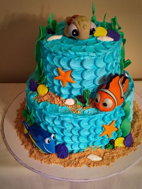 Finding Nemo cake Dory Birthday Cake, Finding Nemo Birthday Cake, Dory Cake, Finding Nemo Cake, Finding Dory Birthday Party, Dory Birthday Party, Finding Dory Party, Nemo Baby, Finding Dory Birthday