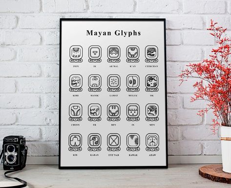 Excited to share the latest addition to my #etsy shop: Mayan Glyph, mayan gift, mayan wall art, mayan decor, mayan art, mayan aztec, mayan print, mayan designs, mayan symbols, mayan artwork https://etsy.me/3hpEKkT #white #moving #christmas #black #art #digital #downloa