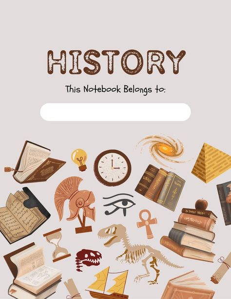 Templates History Notebook Cover, Notebook Cover Template, History Notebook, Literature Notes, English Literature Notes, Folder Cover, Photo Collage Maker, Marketing Logo, Collage Background