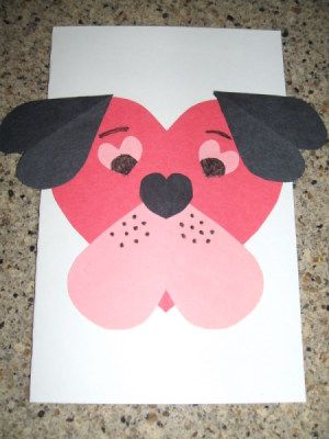 Puppy Dog Valentine card. Valentine Card Crafts, Puppy Valentines, Dog Valentine, Easy Valentine Crafts, Baking Desserts, Preschool Valentines, Valentine Projects, Valentine's Card, Valentine Theme